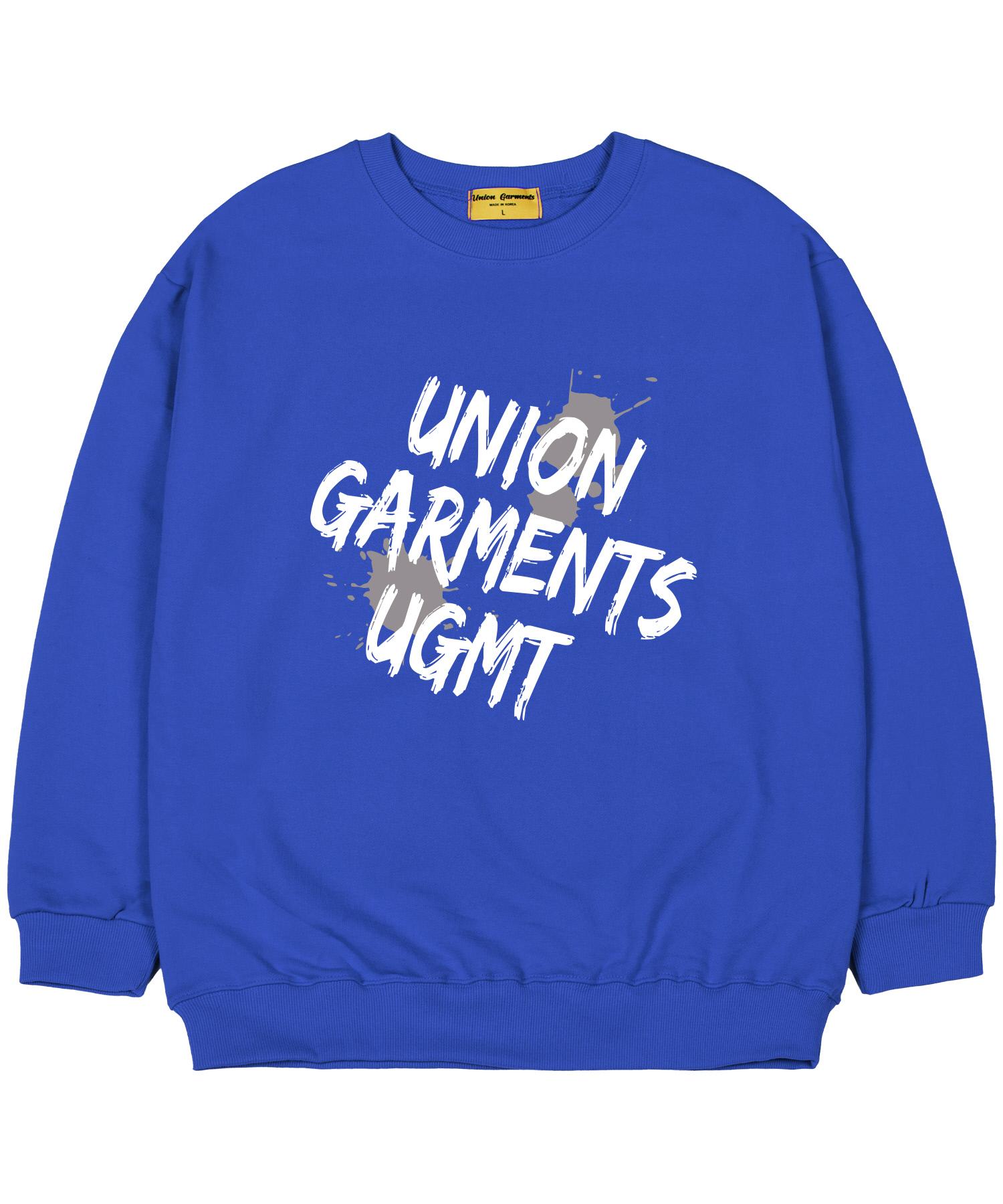 Union Garments [На флисе] Свитшот оверсайз с косым логотипом Синий Xl