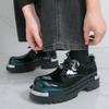 Zapatos Casuales para Hombre Coloridos Cabeza Grande Estilo Británico Suela Gruesa Elevadores Versátiles con Cordones Suela de Goma Calzado para Adultos