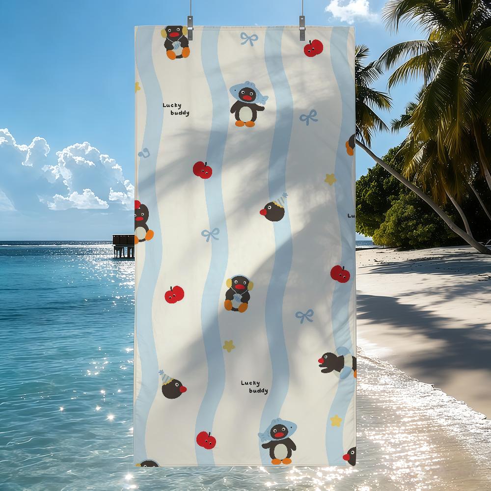 Cartoon P-Pingu lustiges Meme Handtuch Schnell trocknend Strandhandtücher Sind Geeignet Für Schwimmbäder Camping Yoga Und Das Fitnessstudio