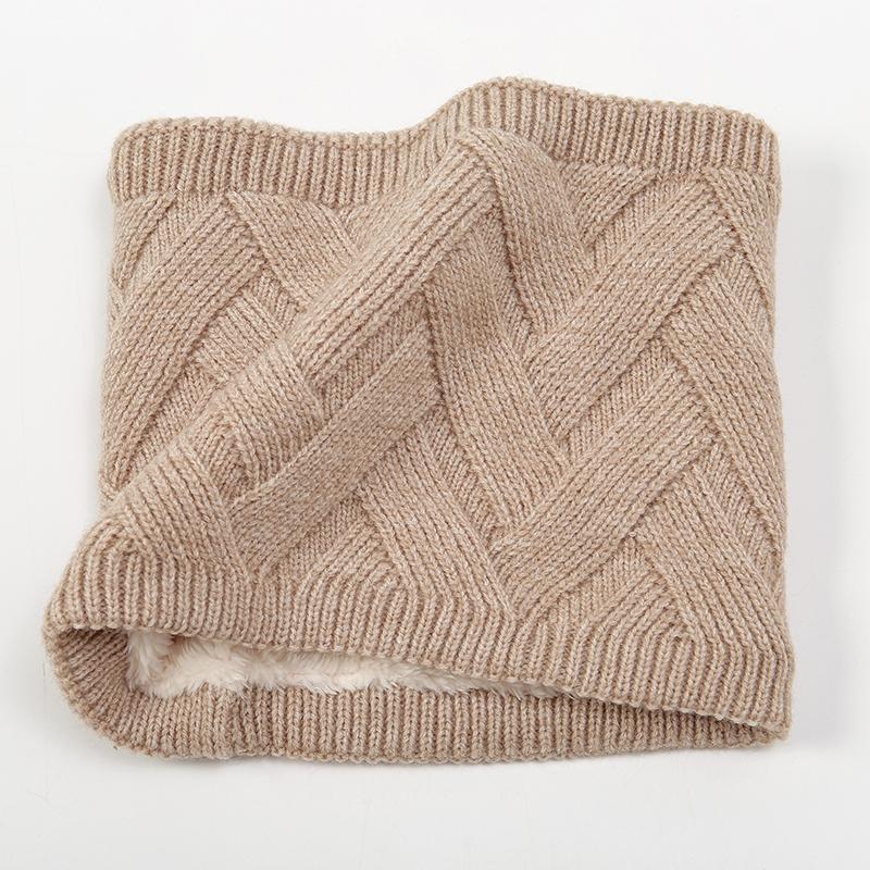 Winter Scarf For Women Neck Ring Snood Warm Infinite Knitted Scarves Unisex Cashmere Female Fur Solid Collar Bandana