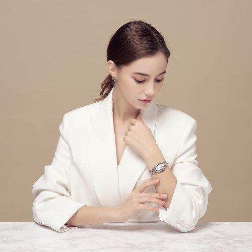 [LOUIS CARDIN] LOUIS CARDIN Women's Diamond Oval Metal Watch LC702WT_L