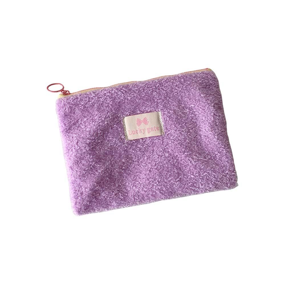 Bolsa de pelúcia para guardar joias, estojo para lápis de grande capacidade, para meninas/meninos