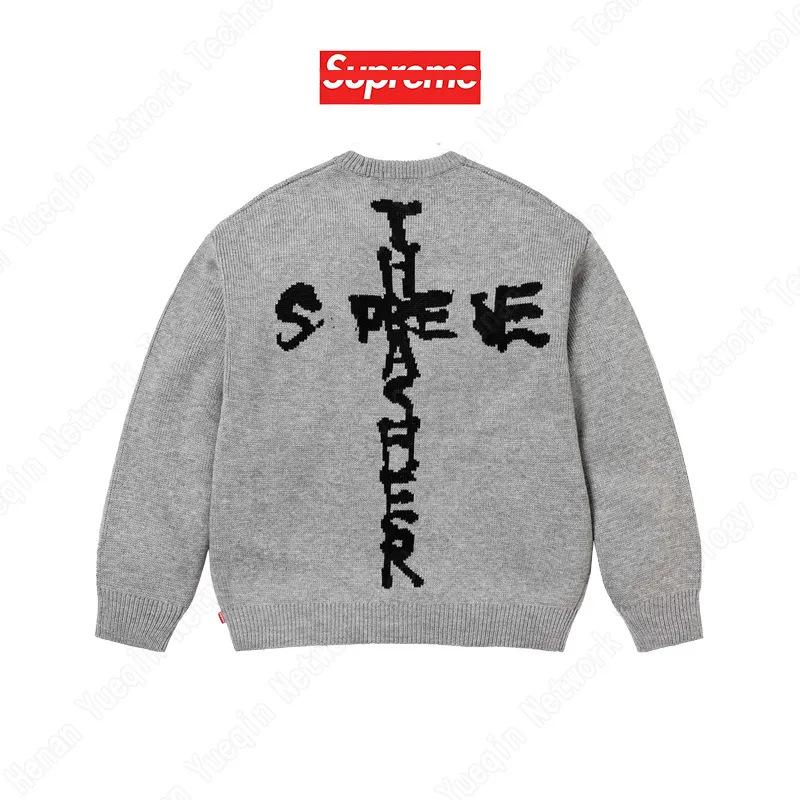 

In-Stock Trendy Sweater: Embroidered THARSHER, Round Neck, Heavyweight, Thickened for Autumn/Winter, Loose Fit, Handsome, Plus Size Classic. Large