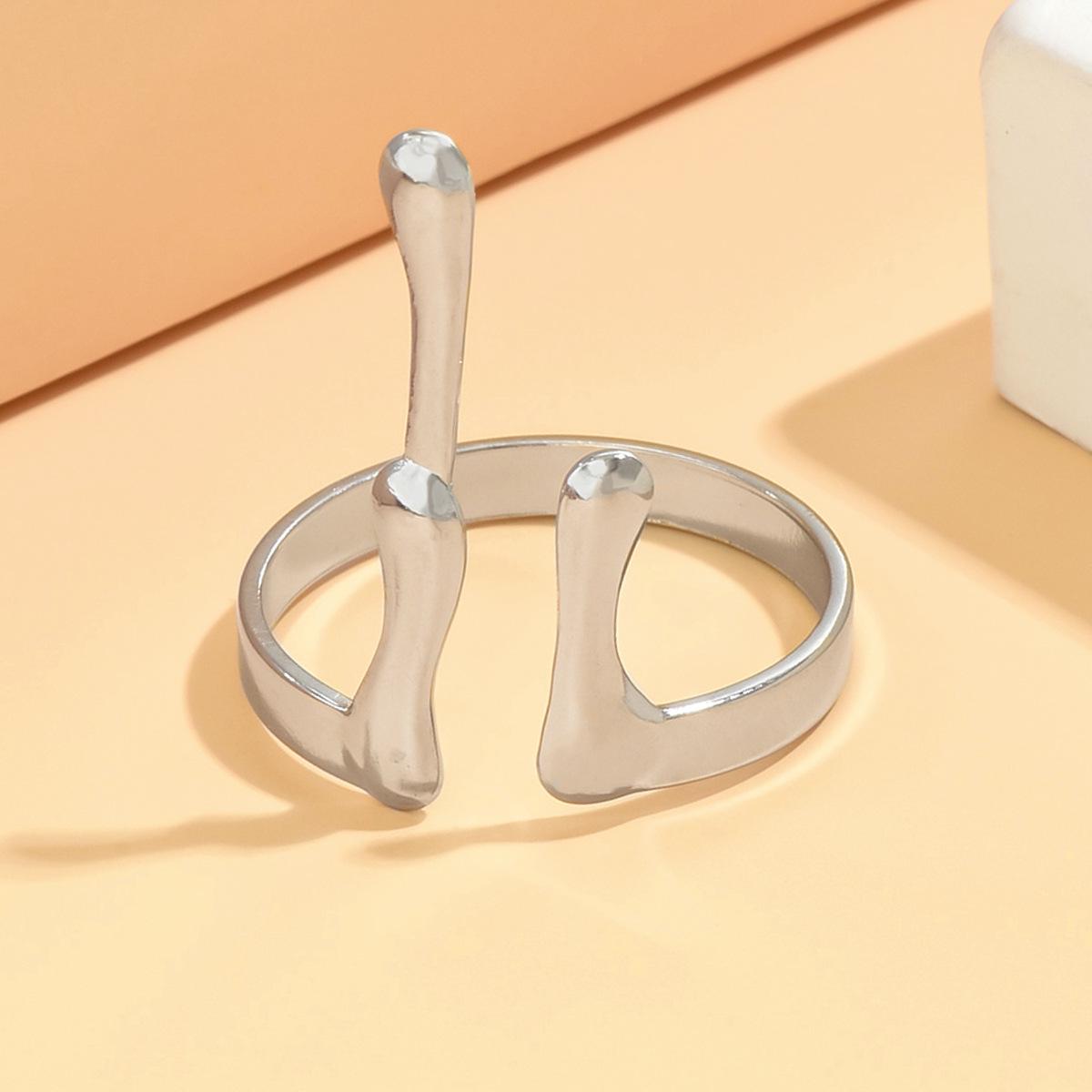 Stainless Steel Retro Baroque Irregular Liquid Open Ring, Women s 18K Gold Plated Jewelry