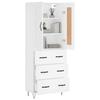 Maison Exclusive - Buffet haut Blanc 69,5x34x180 cm Bois d'ingénierie