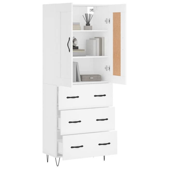 Maison Exclusive - Buffet haut Blanc 69,5x34x180 cm Bois d'ingénierie