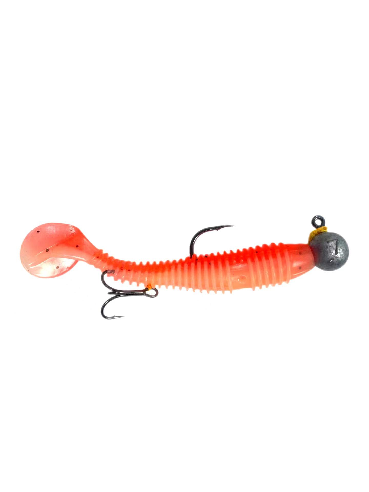 Threaded T-tail Soft Lure: Slow-sinking Spiral Worm for Bass, Mandarin Fish, Aspius, Texas Rigging