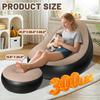 Cadeira Inflável para Adultos, Portátil com Apoio para os Pés, Superfície Aveludada, Impermeável, Sofá Inflável Confortável para Acampamento, Jogos (