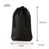 Inden HISOCA Traditional Craft Koshu Inden Deerskin Lacquer Original Brand Drawstring Bag Black with Black Lacquer Shippo Pattern [Indenya] [No.9409]