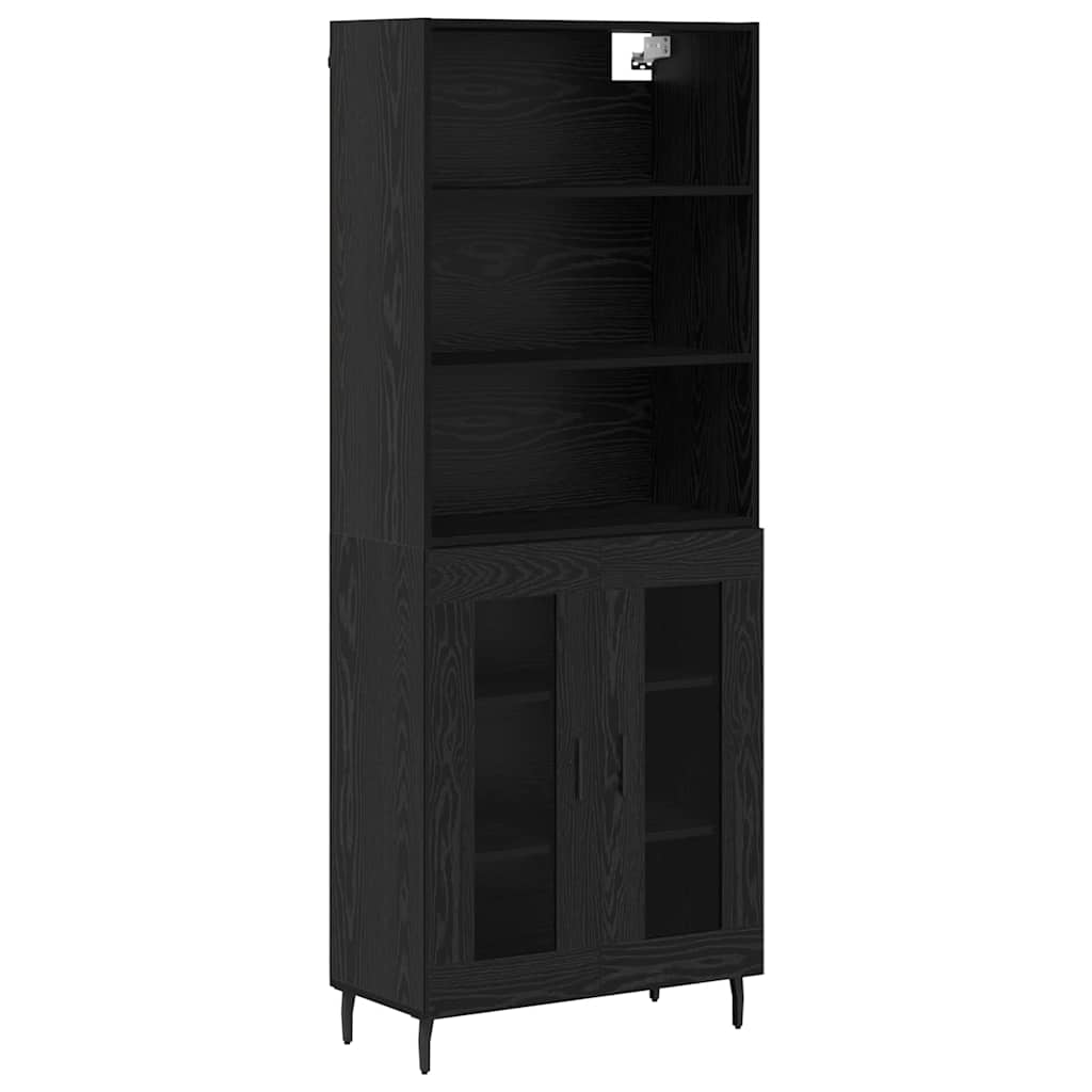 Highboard in Black Oak Look 69.5 x 34 x 180 cm