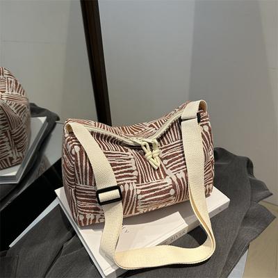 Large Capacity Canvas Bag Women 2025 New Casual Tote Bag Simple Lazy Style Shoulder Messenger Bag