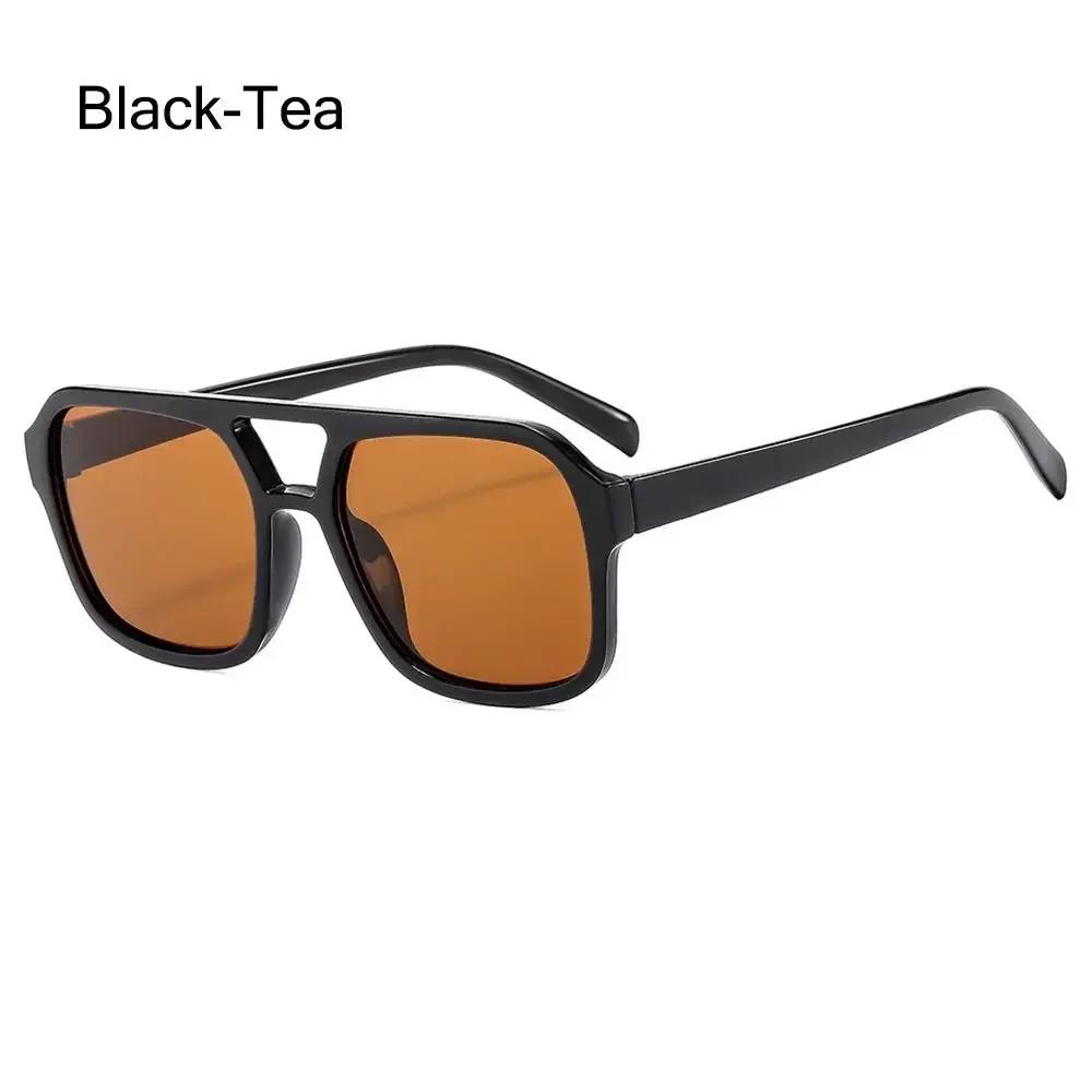 Vintage Retro Square Sunglasses Unisex Stylish Big Frame Sun Eyeglasses Ins Style Shades Sunglasses Fashionable Black Color Frame Shades