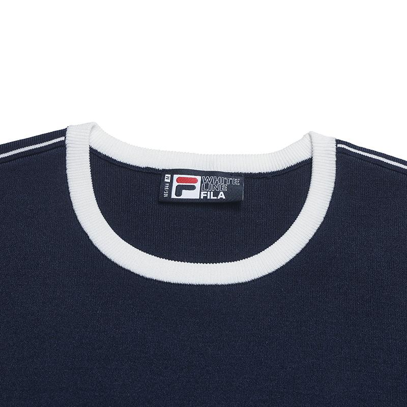 FILA Heritage Fashion Classic Retro Simple Casual Elegant Relaxed Versatile Comfortable Fitted Woven Midi Short Sleeve Dress Women dress F11W628313FDB