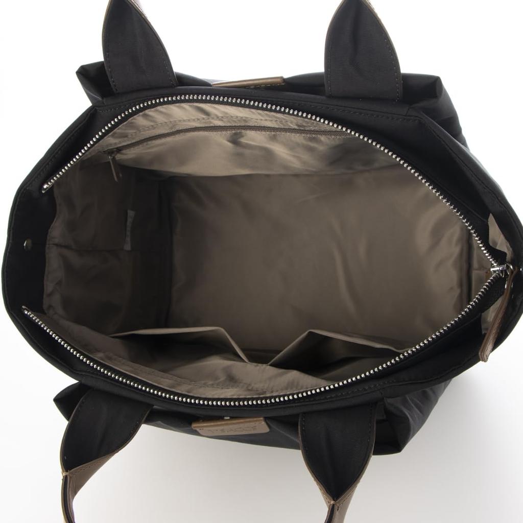 Isaac Tragetasche [Recyceltes Nylon x Rindsleder] Natürliche Tragetasche 2003802 Schwarz (10)