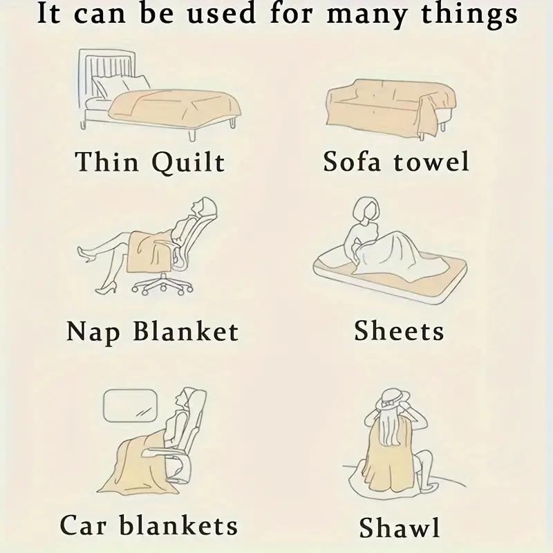 Simplicity Solid Color Thick Wide Strip Multifunctional Blanket Autumn Winter Flannel Bedroom Warm Blanket Leisure Time Blanket