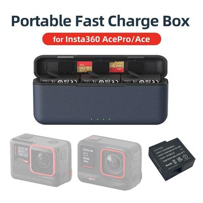 Schnellladebox für Insta360 Ace Pro 3-Steckplätze Akkuladebox, austauschbarer 1800 mAh Akku für Insta360 Ace Power-Zubehör