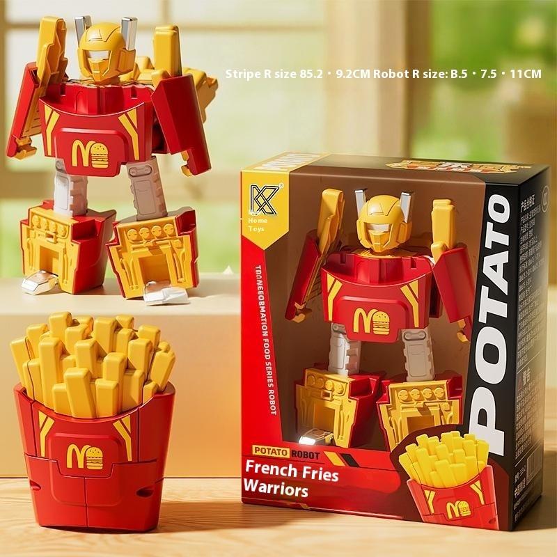 

1 шт. Двойная форма Трансформирующийся робот Игрушка Симуляция Мороженое Бургер Игровой домик Трансформирующийся Мех Модель Игрушки Детский подарок-сюрприз