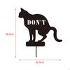 Prohibition Pooping Cat Sign with Stake Metal Stop Cats from or Peeing Ornament Yard