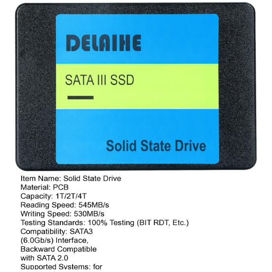 1/2/4TB SATA 3 2.5-inch SSD Speed Up To 545MB/s Read 530MB/s Write PC Desktop Laptop Internal Solid State Drive Computer Accessories