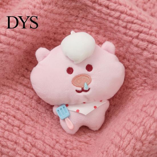Decorative Hanging Ornament Cartoon Pig Plush Pendant for Backpacks, Stuffed Animal Bag Charm Schoolbag Decoration with Ball Chain, Soft Keychain