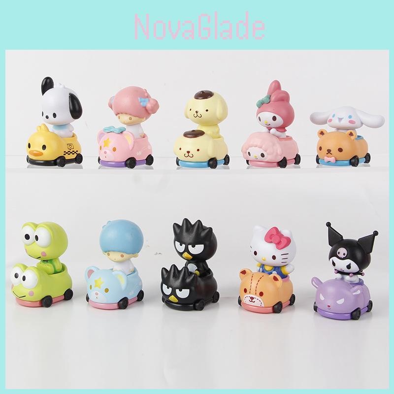 Adorable Sanrio Kuromi Pull Along Toy Car Collection Pvc Blind Box Figures