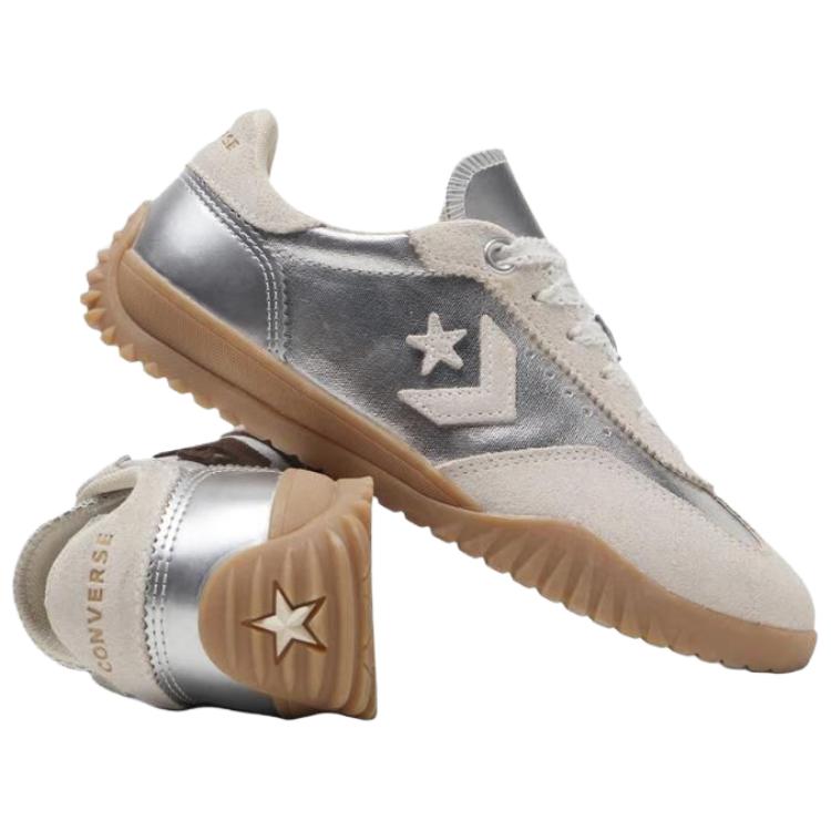 Converse Unisex tenisky Run Star Trainer Metallic Canvas Stříbrné Matně stříbrné Vintage bílé A15189C