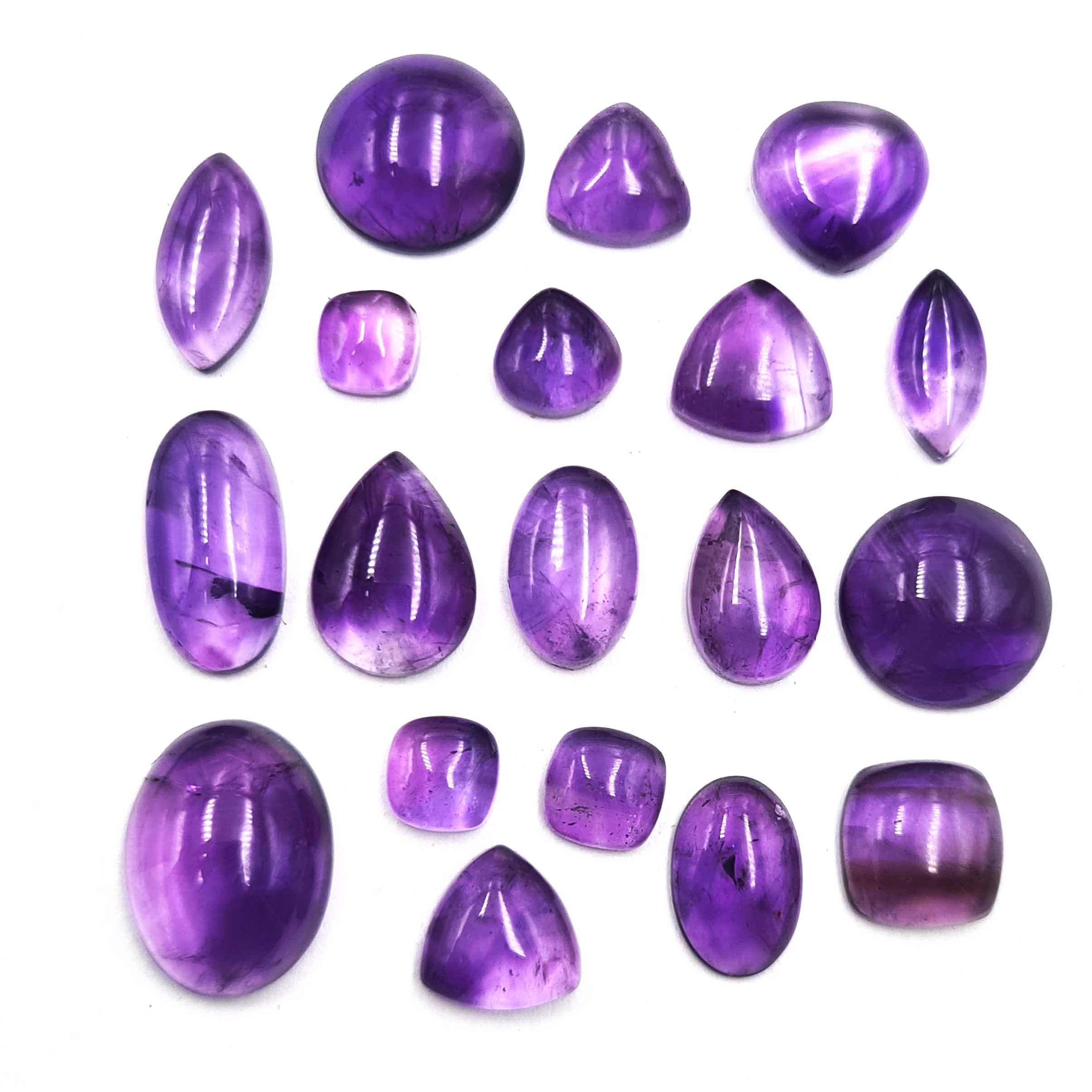 Natural Amethyst Mix Shape Cabochon Loose Gemstone Lot 20-25 Pcs 100 CT For Jewelry Making фиолетовый