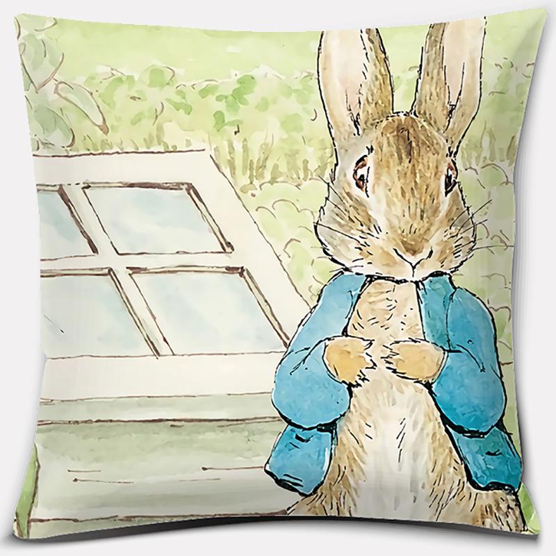 Cute Cartoon Rabbit Printing Series Pattern Pillowcase Square Pillowcase Home Office Decoration Pillowcase