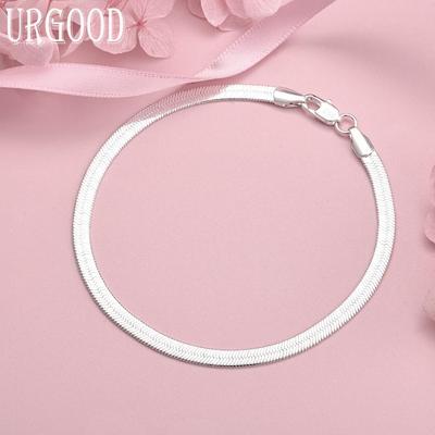Bracciale Moda 4mm Argento Sterling 925 Gioielli Matrimonio