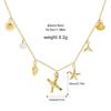 Boho A-Z Initial Letter Pendant Necklace Gold Color Beach Shell Starfish Pearl Necklace Women's Charm Jewelry Party Gift