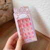 Cute Children Wearing Nails Cherry Love Heart Nail Tips Hot Long Nail Sticker  for Girls Students