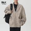 Baleno Men's S&K Distressed V-Neck Cardigan