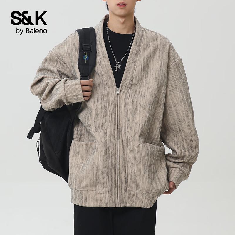 Baleno Men's S&K Distressed V-Neck Cardigan