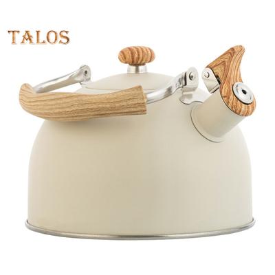 2.5L Tea Kettle Stainless Steel Built In Whistle Leakproof Food Grade Matte Finish No Odor Efficient Heat Conduction Heat Proof Handle Gas Induction