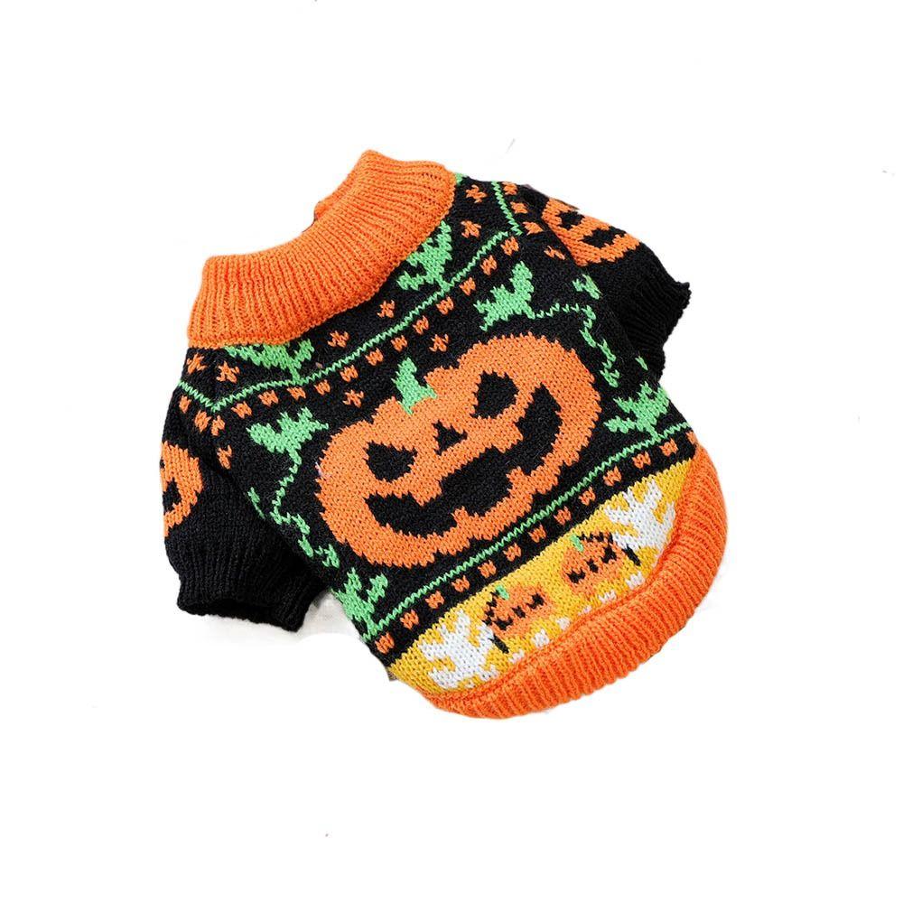Warm Halloween Dog Sweater Turtleneck Design Cat Sweatershirt Dog Knitwear  Pet Clothing
