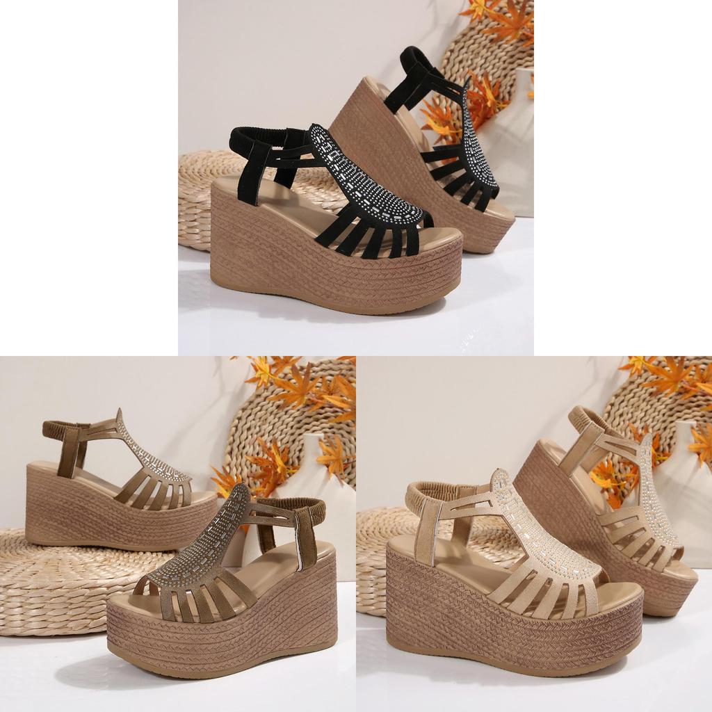 Roman Sandals Women Summer Thick Sole Platform With Elastic Band For Casual Wear