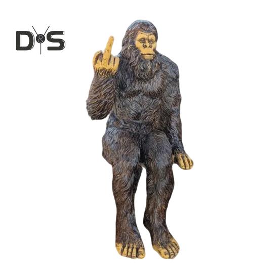 

Средний палец снежного человека, статуэтка из смолы, ножницы, руки, дикаря, скульптура, домашний офис, украшение для дома, сада, украшения для улицы A коричневый