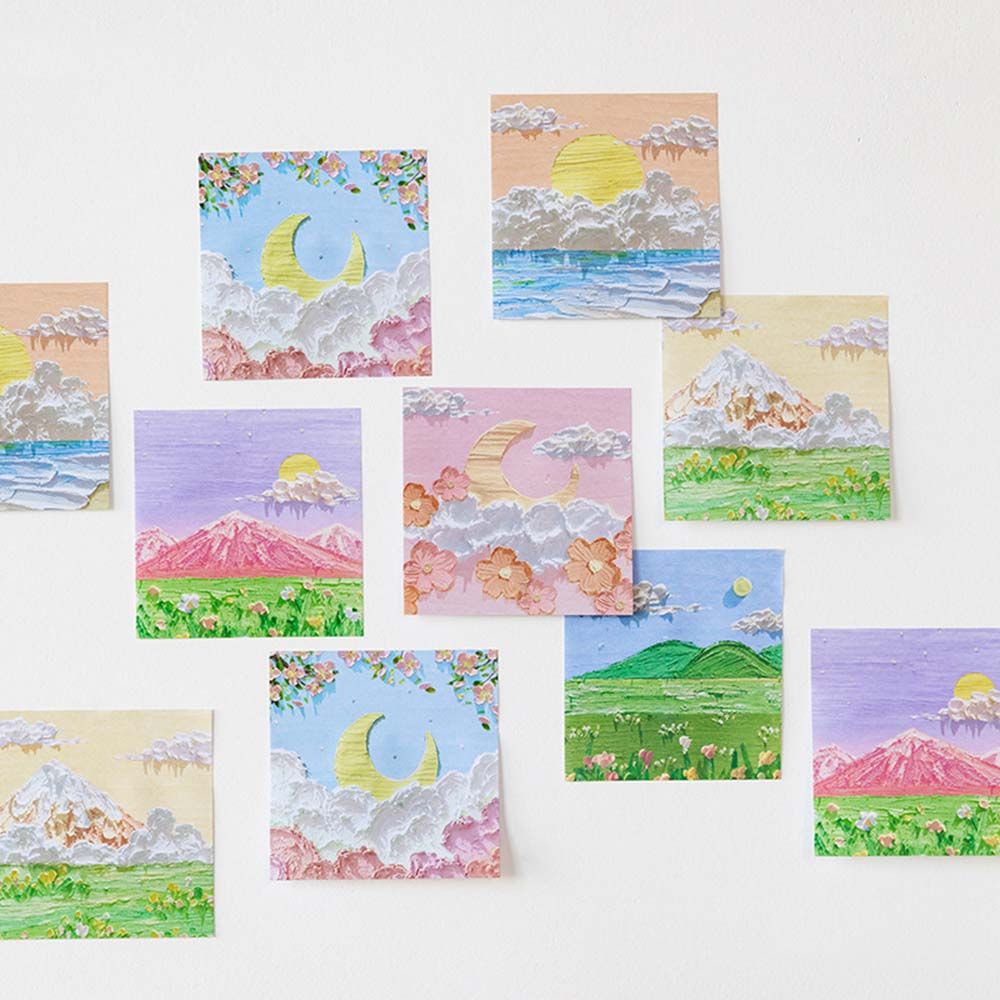 Note Writing Pads Memo Note Memo Pad Landscape Oil Painting Sticky Note Sticky Note Paper
