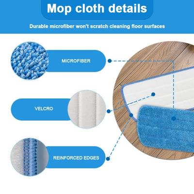 4 Pieces/set Reusable Absorbent Mop Replacement Cloth Soft Washable Microfiber Mop Pad Dust Removal Mop Head Floor Cleaning