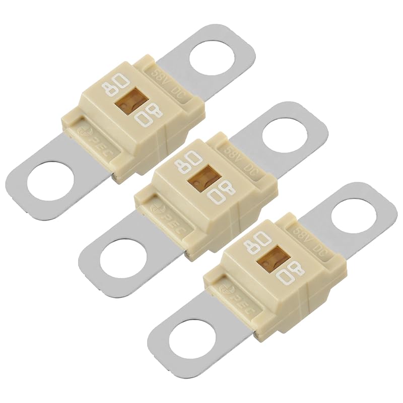 AMI/Midi Fuse 100A High Current Bolt-on Fuse 100 Amp for Cars, Buses, Trucks, Caravans, Construction Vehicles (Pack of 3)