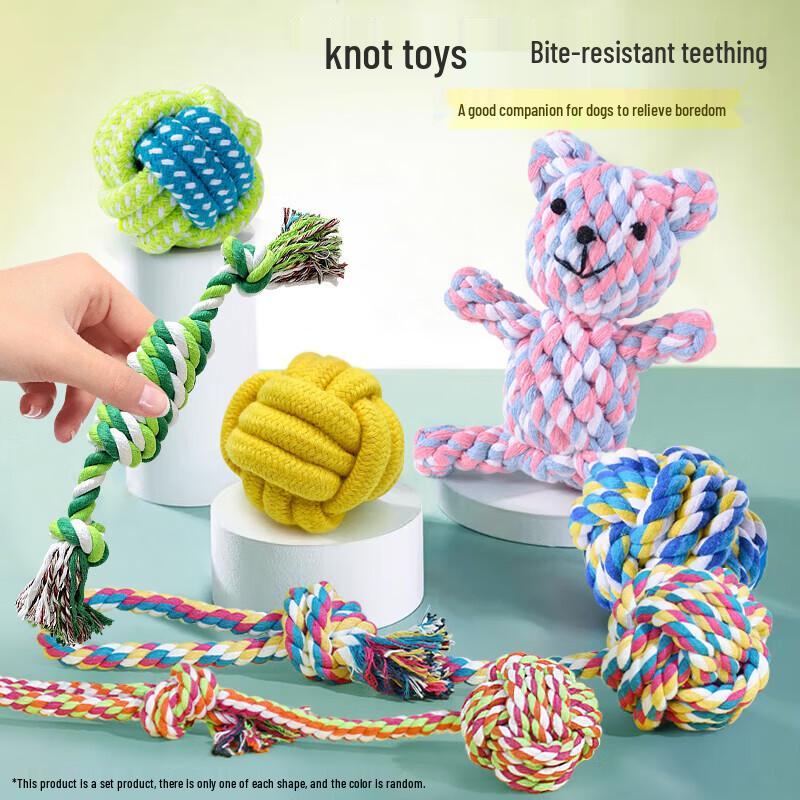 Durable Pet Dog Chew & Teething Rope Toy Set