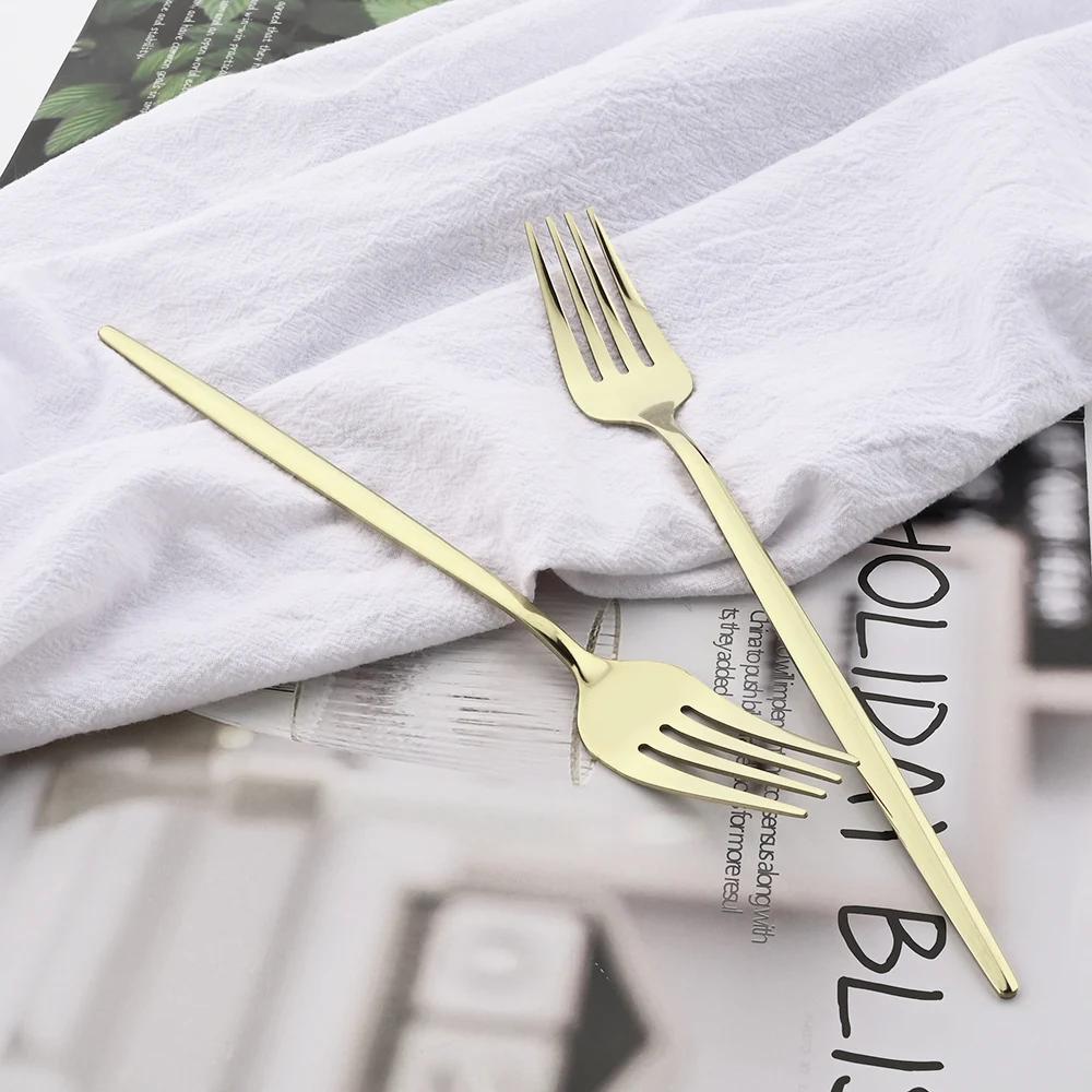 Champagne Gold Cutlery Set Stainless Steel Flatware Set 24Pcs Dinnerware Set Knife Fork Coffee Spoon Kitchen Tableware Set