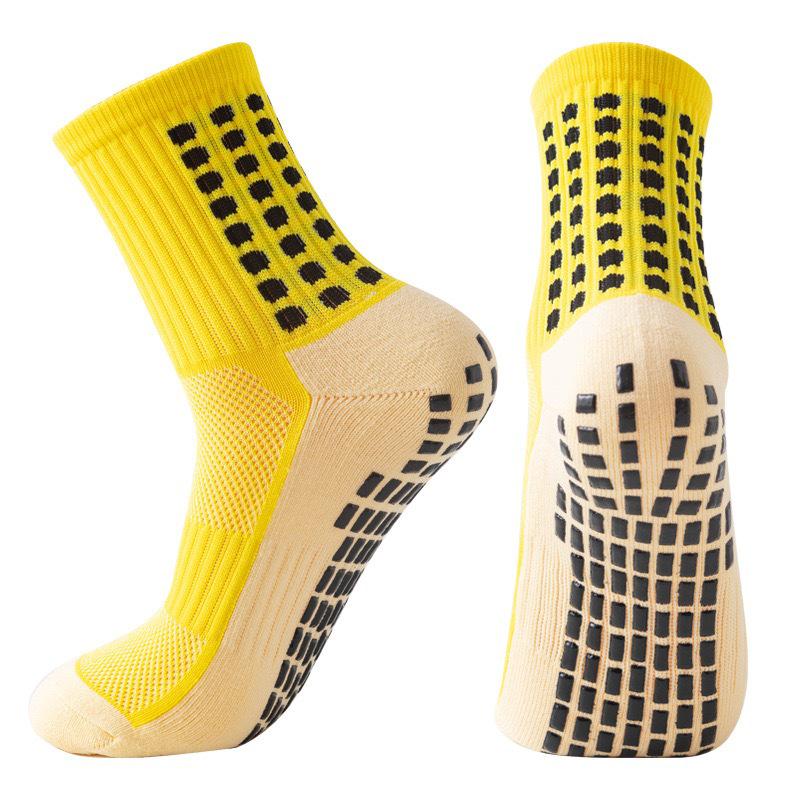 Unisex Anti-Slip Breathable Mid-Calf Football Socks with Moisture-Wicking Terry Sport Bottom