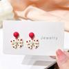 Women's White Enamel Bow Drop Earrings Random Red Dot Earrings Neo… More