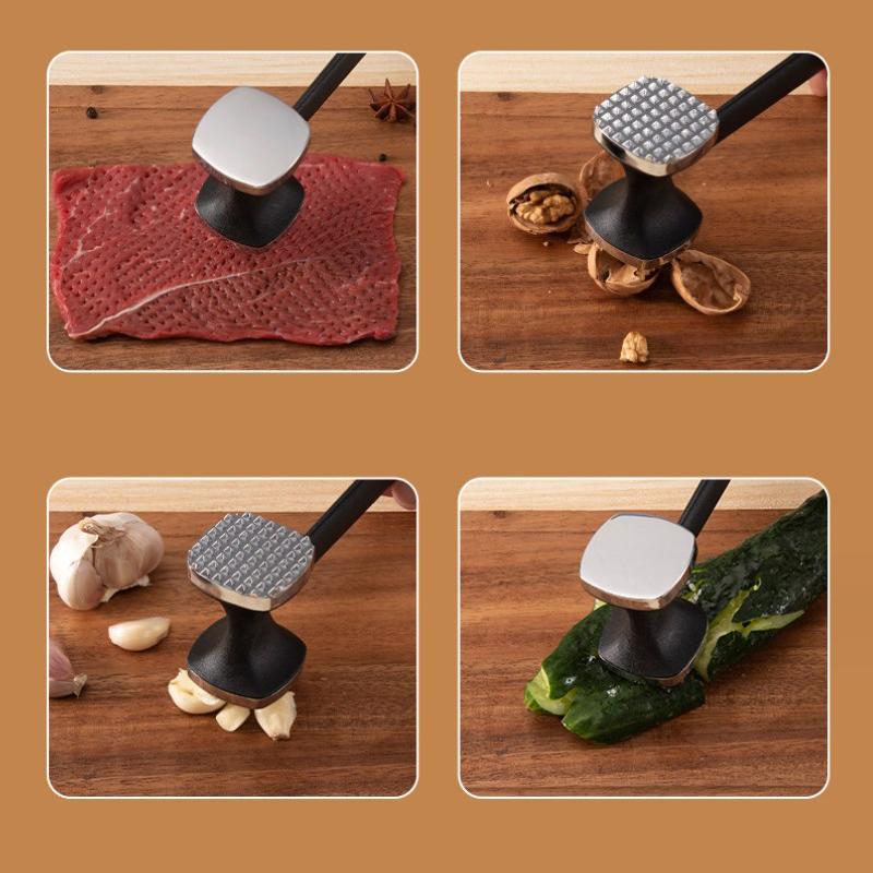 Steak Hammer Mallet Double-Sided Zinc Alloy Meat Tenderizer Meat Pounder Maximizes Food Flavor Meat Hammer Steak Meat Cooking