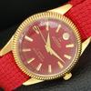 HAND-WINDING VINTAGE SWISS MENS REFURBISHED RED COLOR DIAL WATCH a707415-1