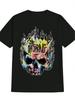 Lässiges T-Shirt mit Rundhalsausschnitt und buntem Totenkopf-Print - "Off Spring" Grafik