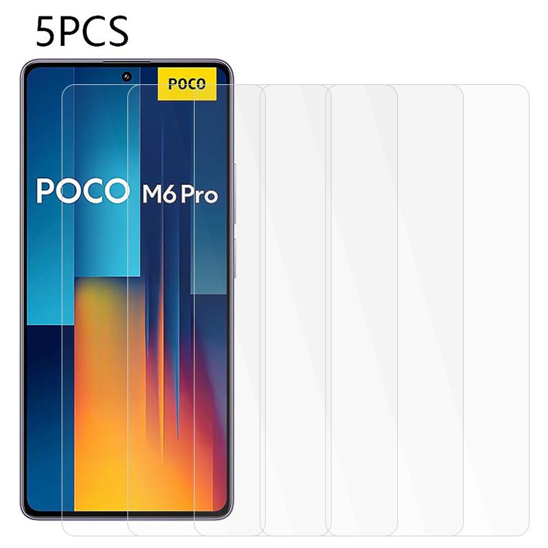 5PCS For Xiaomi Redmi Note 13 Pro 4G/Poco M6 Pro 4G 0.3mm Tempered Glass Film Screen Protector (2.5D Arc Edge)