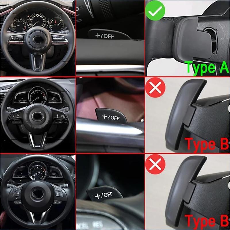 2PCS Top Suede Trim LHD RHD Sticker For Mazda 3 BP Axela CX30 CX-30      2024 2025 Car Steering Wheel Paddle