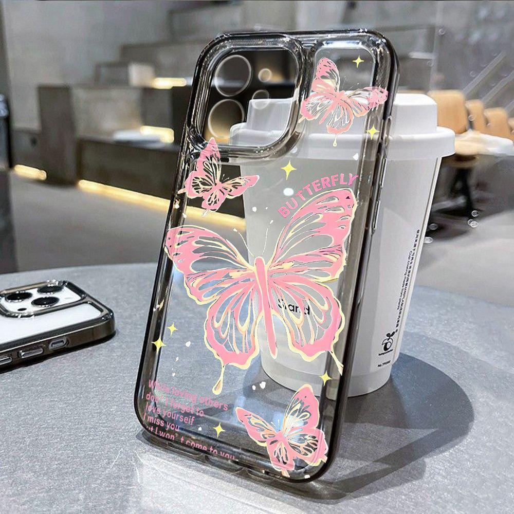 Super fairy line butterfly suitable for iPhone17promax Apple 16 mobile phone case 15/14 transparent 13 all-inclusive x